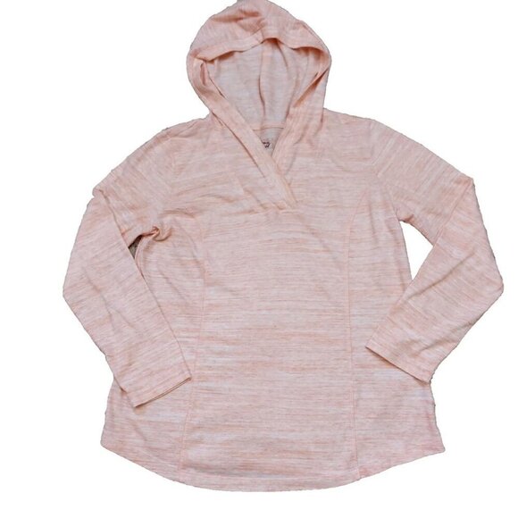 Style & Co. Tops - Style & Co. Sport Hoodie Shirt Size PM Peach Orange Heather Long Sleeve Athletic